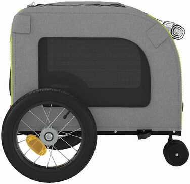 Причіп для тварин на велосипед з місцем для зберігання, зелено-сірий, для собак та котів