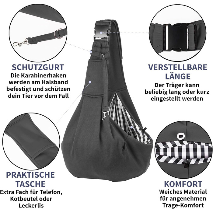 Сумка-переноска для собак та котів до 8 кг, сіра. Ідеальна для прогулянок