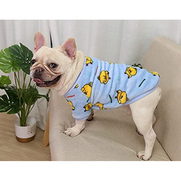 Теплий зимовий костюм для собак та котів YRRYGMN, Корралловий фліс, Розмір XX-Large (Жовта авокадо), Blue Duck