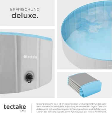Басейн Tectake® для собак та дітей, 120 см⌀: ідеальний для ігор з водою та м'ячиків