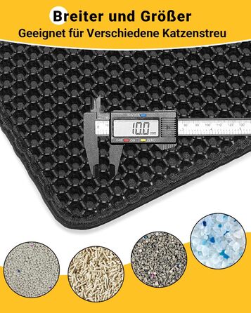 Килимок для котячого туалету Ycozy Katzenklo Matte XL 90x60 см, EVA, двошаровий, вологостійкий, легко миється, бежевий