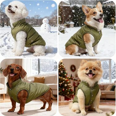 Теплий зимовий пуховик для собак великих порід, водонепроникний, м'який, для холодної погоди, зелений, XXL