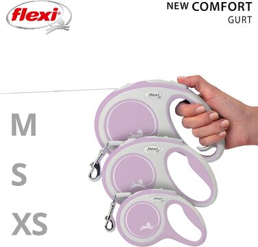 Повідок-рулетка Flexi New Comfort для собак, 5 м, рожевий, розмір S