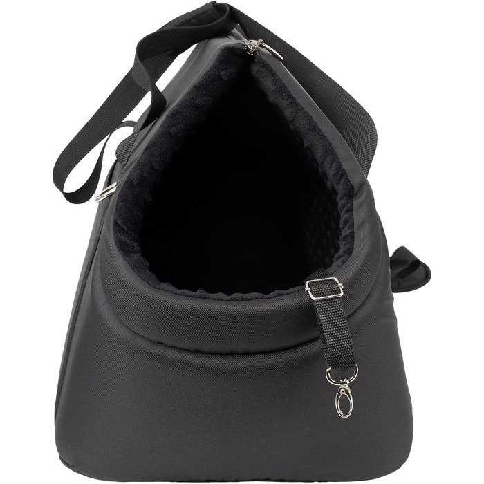 Сумка-переноска для собак та котів Boutique Zoo - L (12 кг) - чорна, Minky (52x35x39 см)