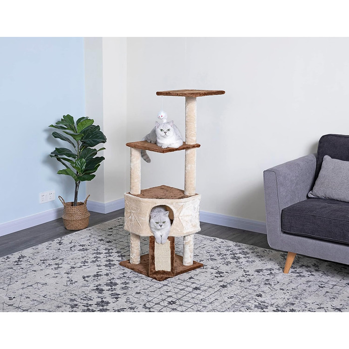 Дряпка для котів Go Pet Club F708, 116,8 см, багаторівнева когтеточка, ігровий комплекс для кішок