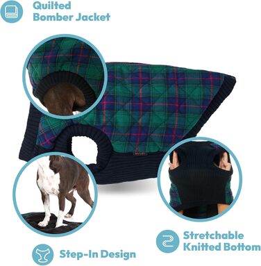 Жилет для собак Gooby Modische, степеневий, з еластичною зоною грудей, ромбовий візерунок, червоний у клітинку (L, M)