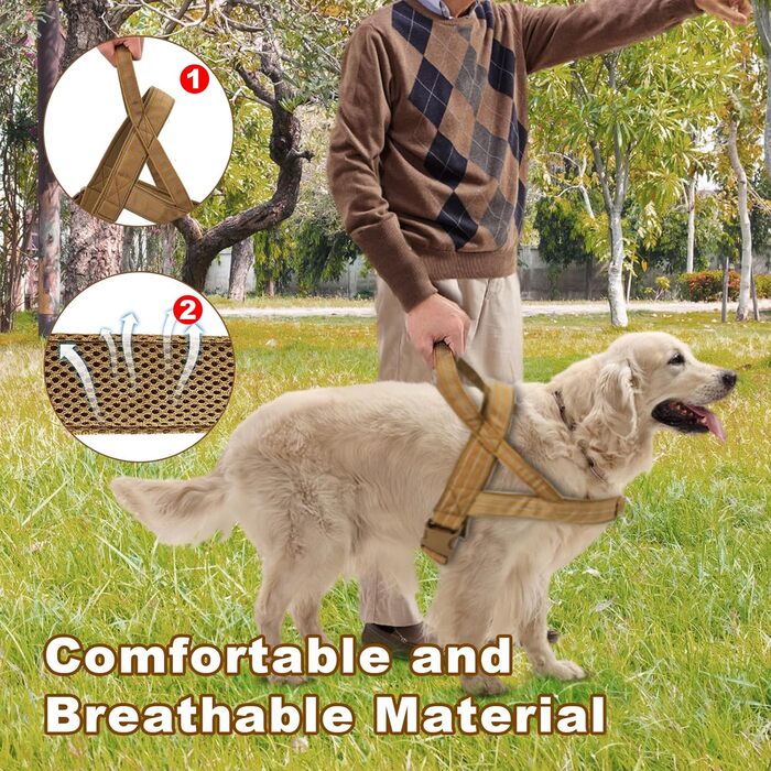 Шлейка для собак, антинатяжна, світловідбиваюча, для середніх та великих собак, регульована, м'яка, дихаюча, для прогулянок та бігу (L), Style1-L