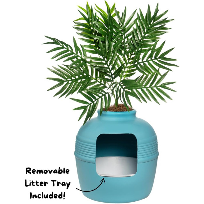 Квіткова кімната для котів Good Pet Stuff з туалетом, фільтром і комплектом Essentials (Бірюзовий)
