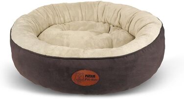 Кругле лежанка для собак та котів Fufi Beige, середній, 61 см - м'який, з антиковзаючою основою, знімний, для всіх сезонів