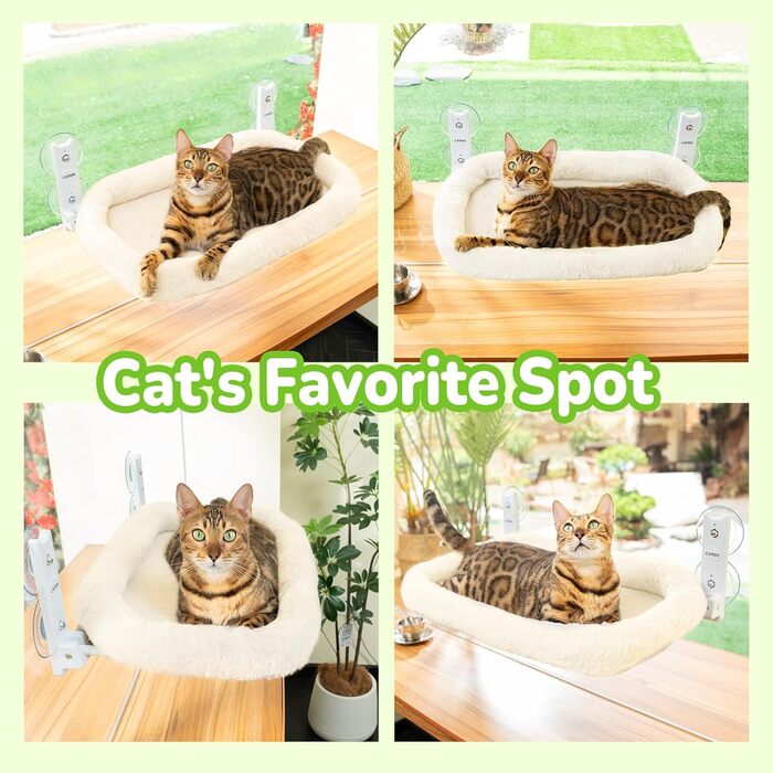 Кішка-гамак CATISM для вікна з подушкою, 52x30 см, до 20 кг, бежевий