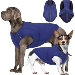 Водонепроникна куртка для собак - тепла зимова модель з блискавкою для малих, середніх та великих собак. Синій колір, розмір S.