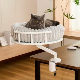 Кішка ліжко Noviclass® LEVI | Платформа для котів | Для столу та підвіконня | 2 ліжка | Cord-дизайн сірий | Міцне та сучасне