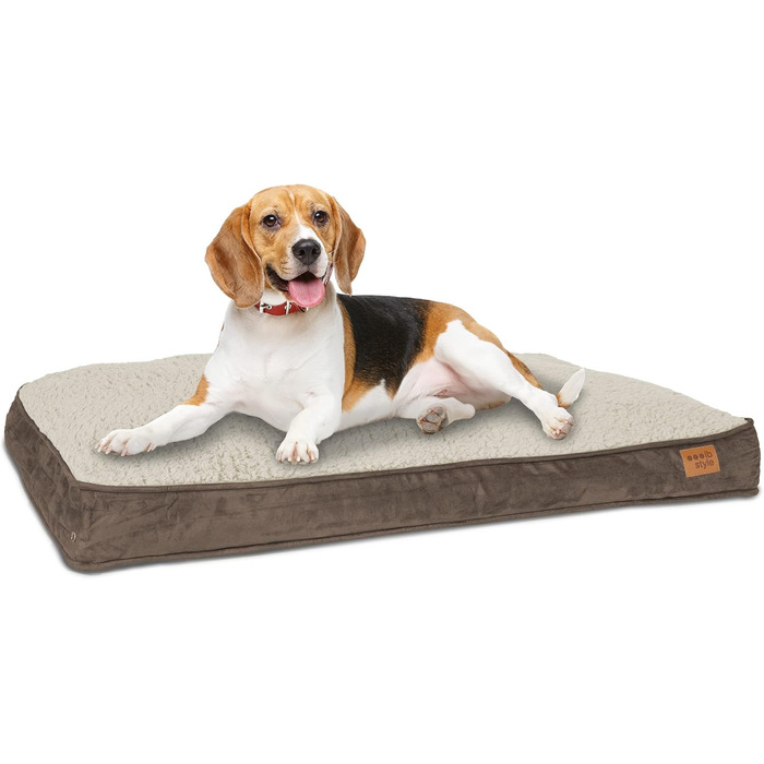 Килимок для собак ib style Dreams, лежанка для собак, килимок для сну, лежанка для собак середніх порід, лежанка для собак, знімний чохол, L (M (82x58 см), коричневий)