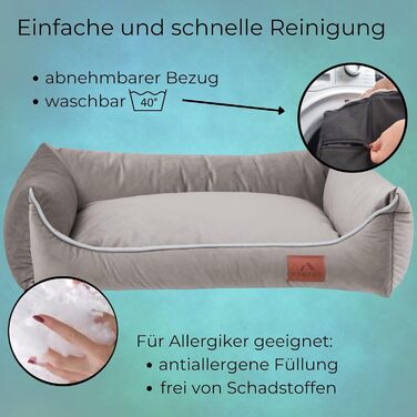 Крісло-ліжко для собак великих порід FUUFEE, 100 x 80 см, бежеве, знімний чохол на блискавці, миється
