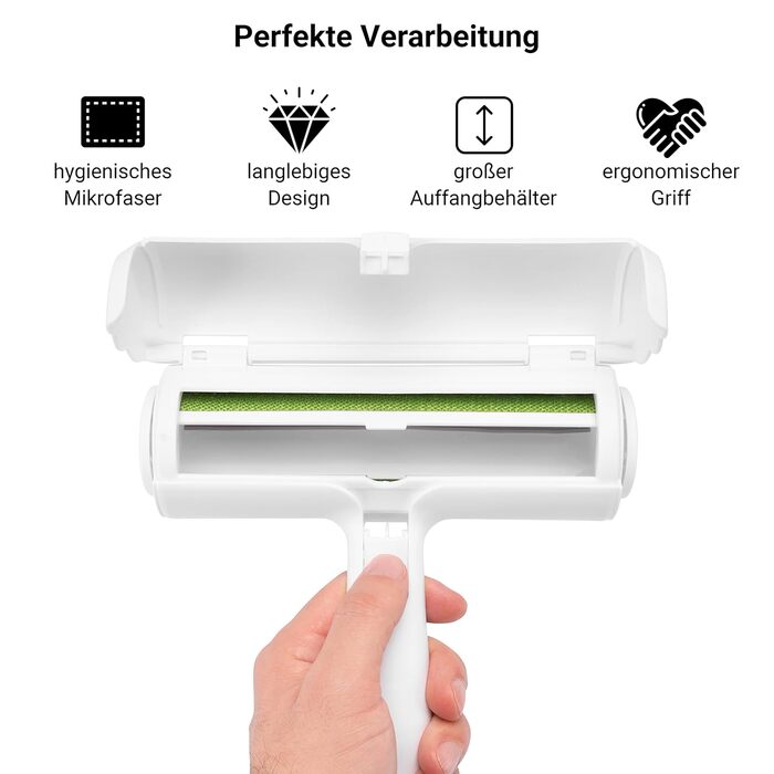 Набір для грумінгу тварин: щітка для собак та котів, XL роликовий збирач ворсу, щипці для видалення кліщів. Підходить для довгої та підшерсткової шерсті. Ефективно видаляє шерсть.