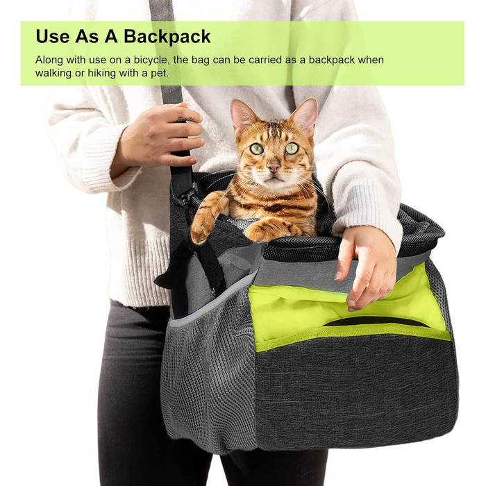 PETCUTE Велосипедна сумка для тварин: кошик для собак і котів, знятна та складна, з ременем безпеки, сірий колір