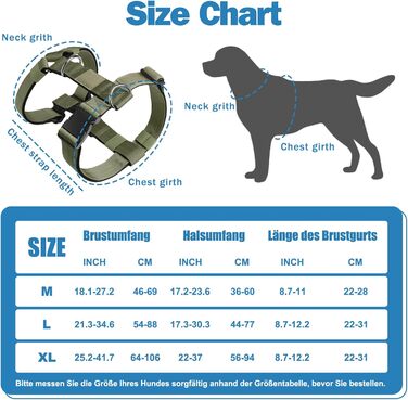 Шлейка для собак FeimaX великих порід, тактична, не тягне, дихаюча, зручна, зелена (L)