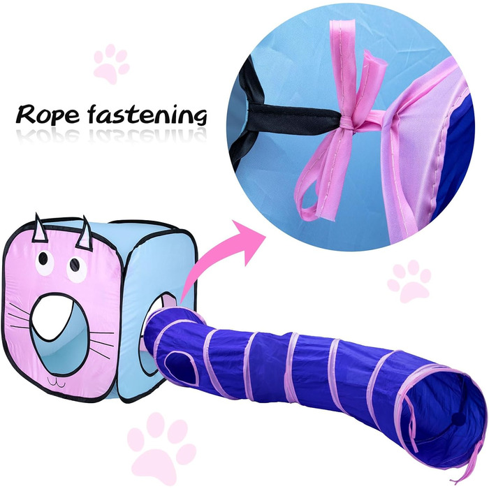 Туннель для котів, іграшка-труба, складаний тунель для кошенят, цуценят, кроликів. 3 шт. блакитний