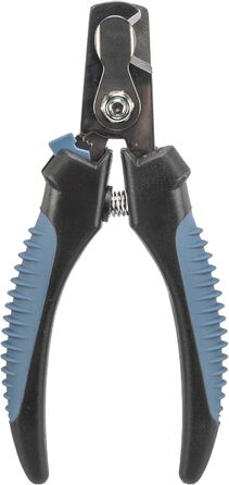 Ножиці для догляду за кігтями TRIXIE для собак, котів, дрібних тварин та птахів - безпечний замок - обмеження запобігає надмірному скороченню - нержавіюча сталь - гумова ручка - чорний/синій - 13 см - 2371