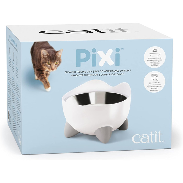 Catit Pixi Підвищений ергономічний миска для котів, 200 мл, білий