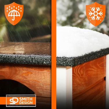 Будиночок для кота SMITH DESIGN з когтеточкою, утеплений, коричневий, L 54x39x36 см