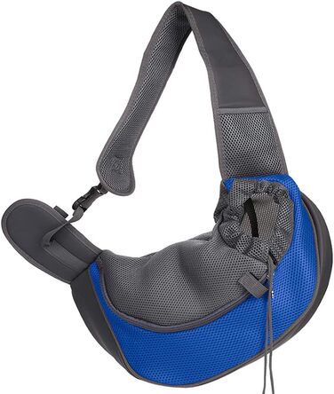 Сумка-переноска для собак та котів, блакитна, до 4 кг, дихаюча сітка