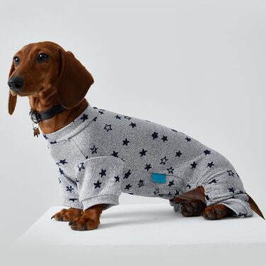 Комбінезон для собак Дакель, легкий, тонкий, теплий, з принтом, для цуценят, піжама сірого кольору L