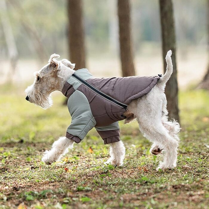 Зимовий теплий куртка для собак, розмір M, коричневий. Водонепроникний, регульований, світловідбиваючий. Для прогулянок на вулиці.