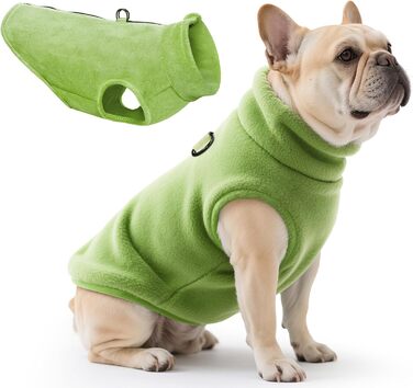 Теплий зимовий одяг для собак: куртка, пуловер, худі, комбінезон з флісу для малих, середніх та великих собак XS-XXL (зелений, S)