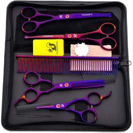 Набір професійних ножиць для грумінгу тварин 4,5-6,5 дюймів (5 шт.) з нержавіючої сталі, безпечні закруглені кінчики