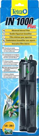 Внутрішній фільтр для акваріума Tetra IN 1000 Plus, механічна, біологічна та хімічна фільтрація, для акваріумів 120–200 л, чиста та здорова вода