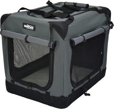 Клітка для собак EliteField з 3 дверцятами, складана, м'яка, з сумкою для перенесення та флісовою підстилкою, для дому та вулиці, 91.4 x 61 x 71.1 см