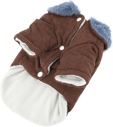 Теплий флісовий куртка для собак породы чихуахуа XL, коричневий, з D-порогом та кишенею