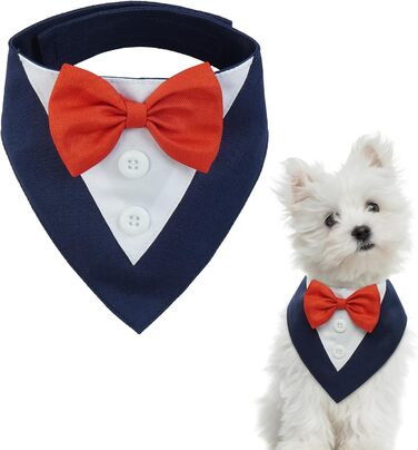 Нашийник для собак Kuoser, святковий аксесуар для собак, бандана для собак, для великих собак, L, блакитний