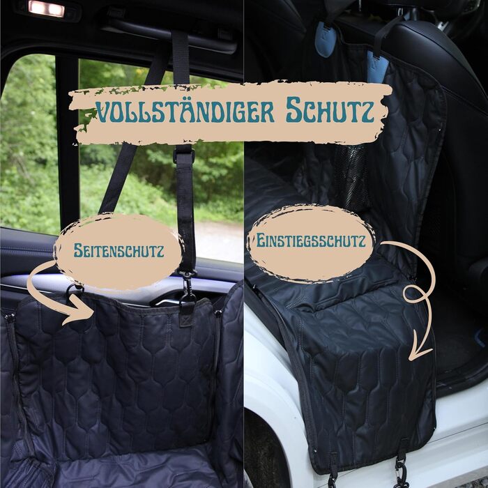 Накидка для собак у машину - захист заднього сидіння, шкіряна, сумісна з ISOFIX, неслизька, водовідштовхувальна, універсальна