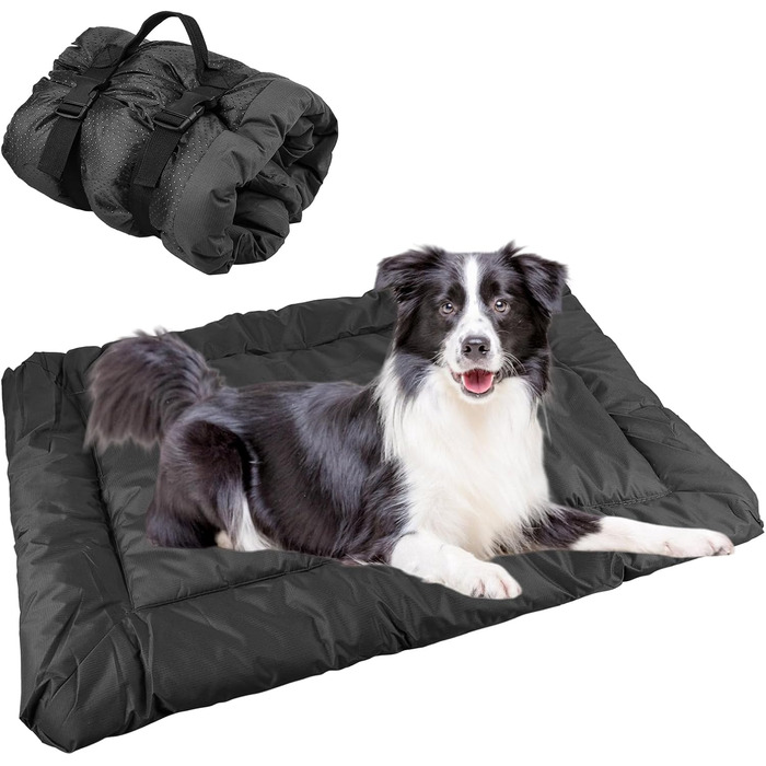 Водонепроникний килимок для собак 90 x 60 см, килимок для собак у подорожі, миючий килимок для собак і котів, портативне собаче ліжко для активного відпочинку, в авто та на вулиці, для подорожей та кемпінгу (сірий)