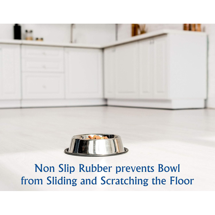 Набори мисок для котів VORX з нержавіючої сталі з антиковзким гумовим дном, 15 см, 3 шт.