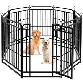 Кіягро вольєр для цуценят 544см, 100см висотою, 8-секційний розкладний вольєр для тварин з дверима, вольєр для собак, котів, кроликів, для саду, без інструментів, 8 секцій
