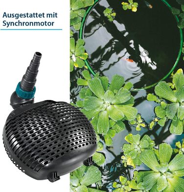 AquaForte EC 8000 фільтр-насос для ставка, 50 Вт, 8000 л/год, 4 м, кабель 10 м, для водоспадів, струмків, фонтанів