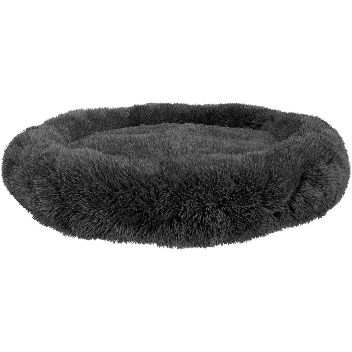 BENNO® Крісло-лежанка для собак BALU 70x70x16 см, у формі пончика, м'яке ліжко з поліестеру з поліпропіленовим наповнювачем, можна прати, неслизьке дно, з іграшкою-кісткою, антрацит