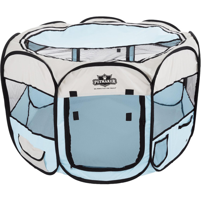 Клітка-ігровий майданчик Petmaker Pop-Up, діаметр 96,5 см, 61 см, блакитний, 38' x 24'