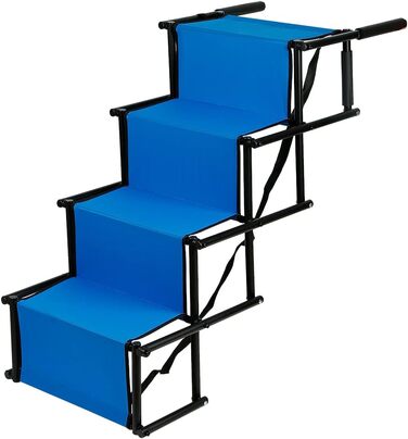 Сходинка для собак - пандус для автомобіля - регульована, складана, чорна/синя (139*45*76 см)