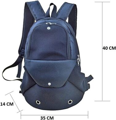 Рюкзак для собак та котів, переноска для тварин, рюкзак-переноска для собак та котів до 4 кг, чорний (для подорожей, хатин та кемпінгу)