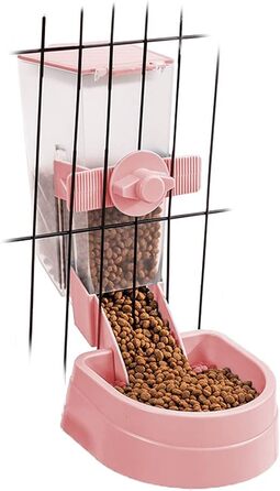 Миска для води для кроликів, свиней, хом'яків, шиншил, єнотів, дрібних тварин, 482 мл (Рожева, харчовий пластик)