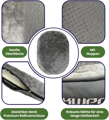 М'яке ліжко для собак та котів - ліжко-кошик з антиковзною основою сірого кольору