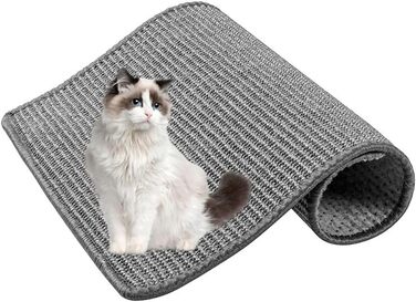 Килимок для котів Lukery з сизалю, 50x80 см, сірий - захист від подряпин