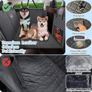 Подовжувач для заднього сидіння автомобіля для собак, міцний чохол для автосидіння для собак, витримує 200 кг, велике жорстке подовження для собак, водонепроникна гамак для собак з сіткою для автомобіля та позашляховиків (Чорний)