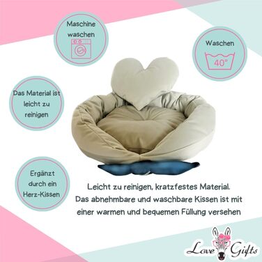 М'яке подушкове ліжко для собак Love Gifts® | Ортопедичне ліжко для собак середніх та маленьких порід | Сірий колір