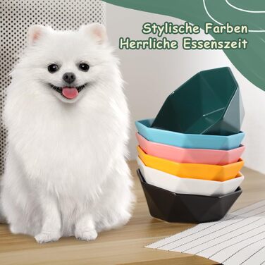 Керамічна годівниця для котів та собак на підставці, нахилена, зелена - 1 шт.