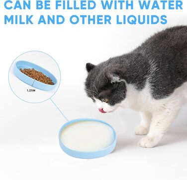 Миски для котів та собак Bebeibon: силіконові, неслизькі, 330 мл, 2 шт. (Блакитний)